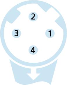 M12, female, straight, 4 poles, D-coded, M12, male, angled, 4 poles, D-coded, shielded, Industrial Ethernet 100 MBit/s