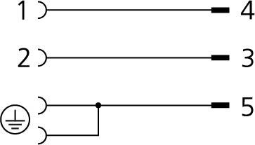 阀连接器, 防护类型 A, 2+PE 桥接, M12, 公头, 直型, 4+PE