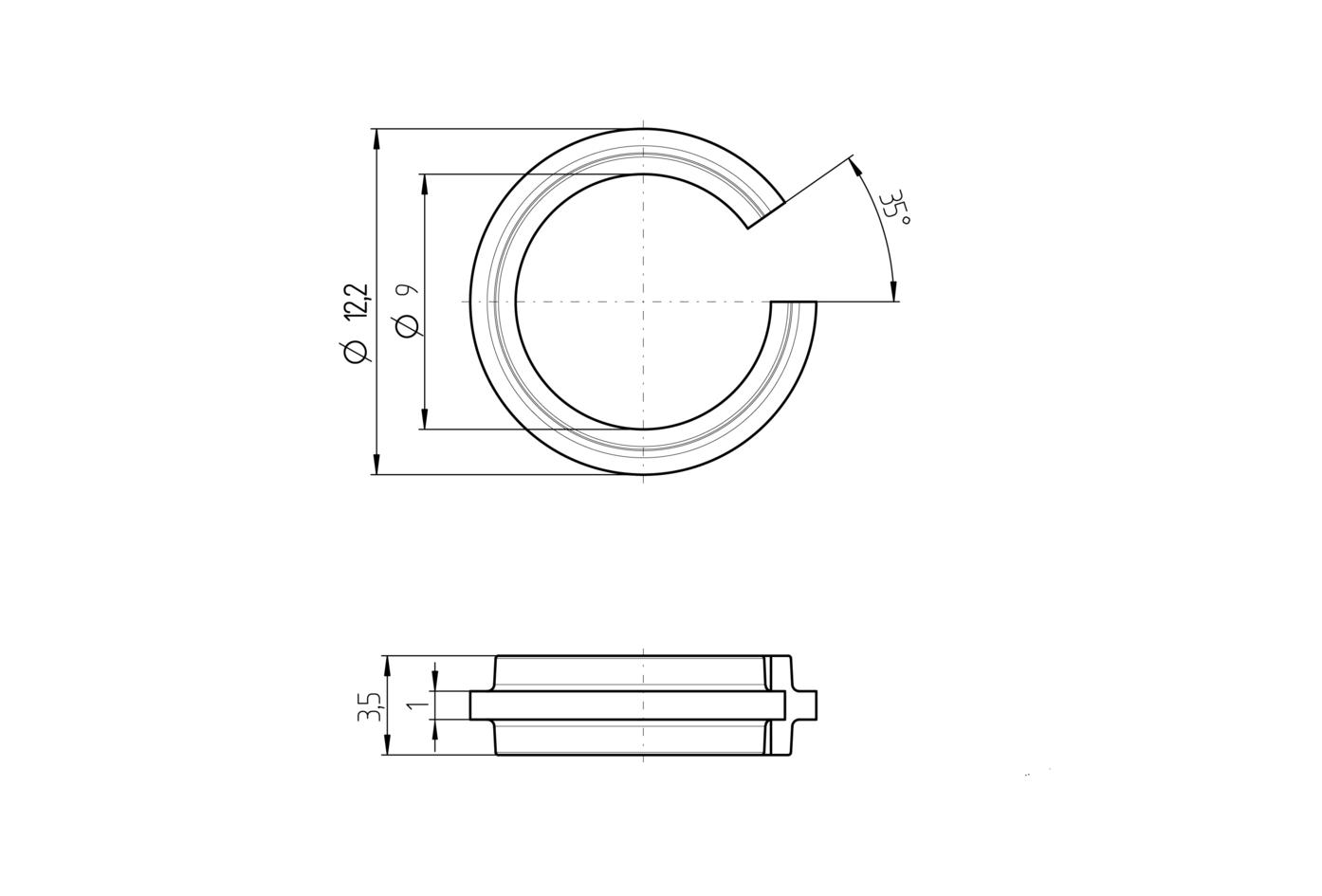 Marking rings, Ø9mm, yellow, QTY 100