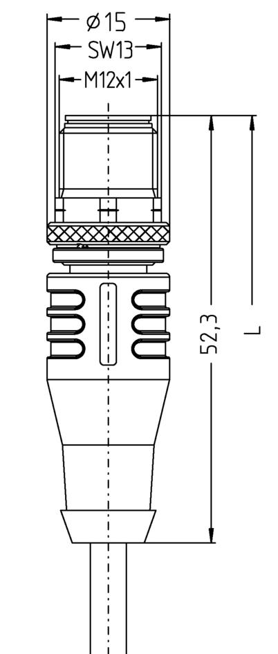 Receptacle Double-ended cordset, M12, female, straight, 8 poles, X-coded, M12, male, straight, 8 poles, X-coded, shielded, Industrial Ethernet