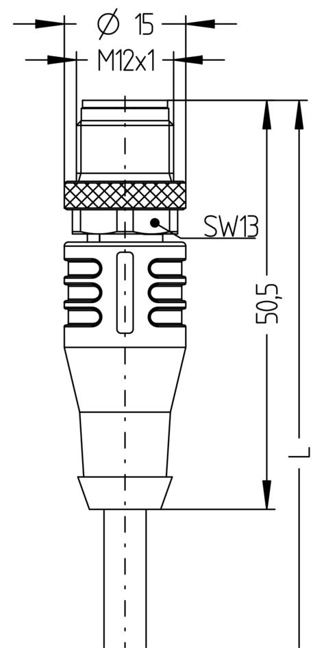 M12, male, angled, 8 poles, X-coded, M12, male, straight, 8 poles, X-coded, shielded, Industrial Ethernet 10 GBit/s