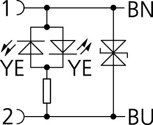 ET, female, straight, 2 poles, with protection circuit, with LED, Mobile Automation