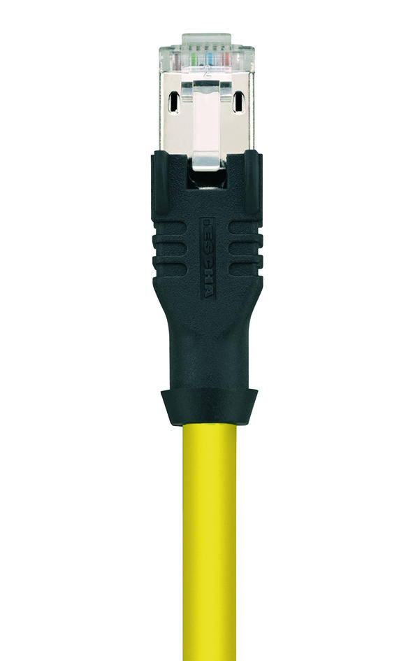 RJ45, male, straight, 8 poles, RJ45, male, straight, 8 poles, yellow, shielded, Industrial Ethernet 100 MBit/s