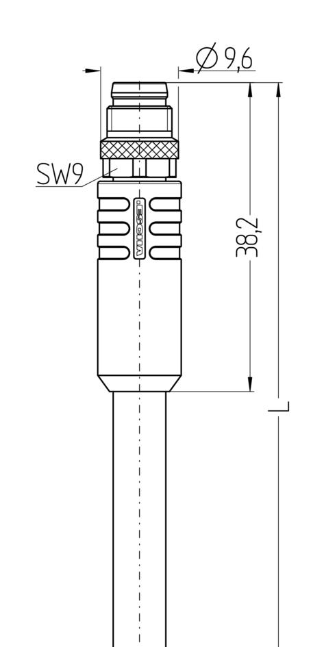 M12, Stecker, gerade, 4-polig, D-codiert, M8, Stecker, gerade, 4-polig, D-codiert, geschirmt, Industrial Ethernet 100 MBit/s