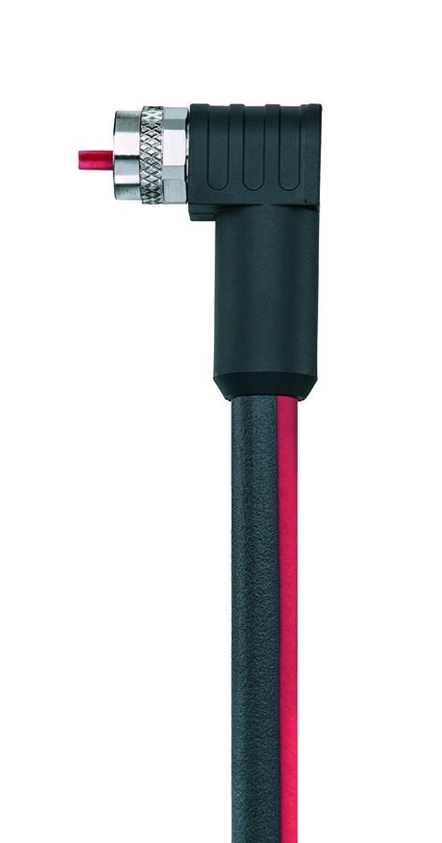 M8, female, angled, 4 poles, P-coded, shielded, Industrial Ethernet