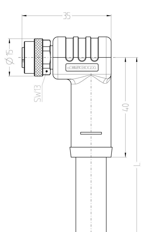 M12, female, angled, 4 poles, L-coded, POWER