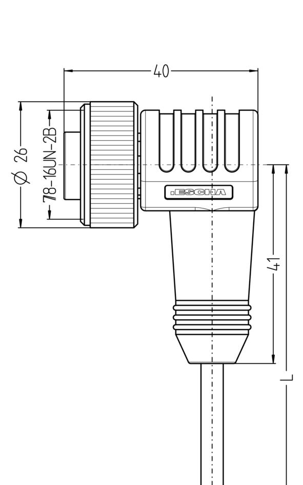 7/8", female, angled, 5 poles, 7/8", male, angled, 5 poles