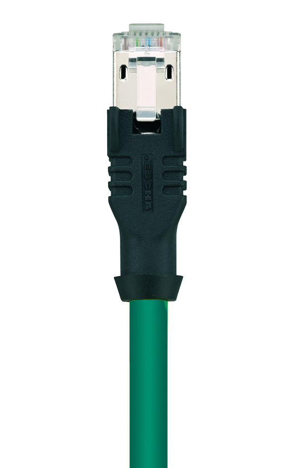 RJ45, Stecker, gerade, 8-polig, RJ45, Stecker, gerade, 8-polig, grün, geschirmt, Industrial Ethernet 100 MBit/s