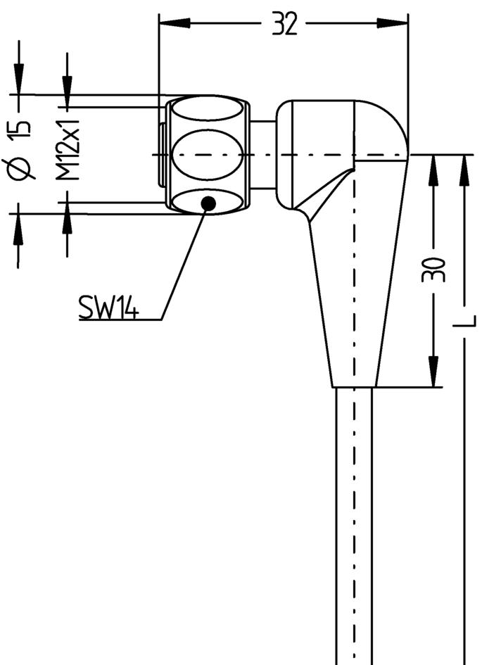 M12, female, angled, 3 poles, Food & Beverage