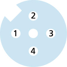 Flansch, M12, Buchse, gerade, 4-polig, Vorderwandmontage, Litzenanschluss, Edelstahl