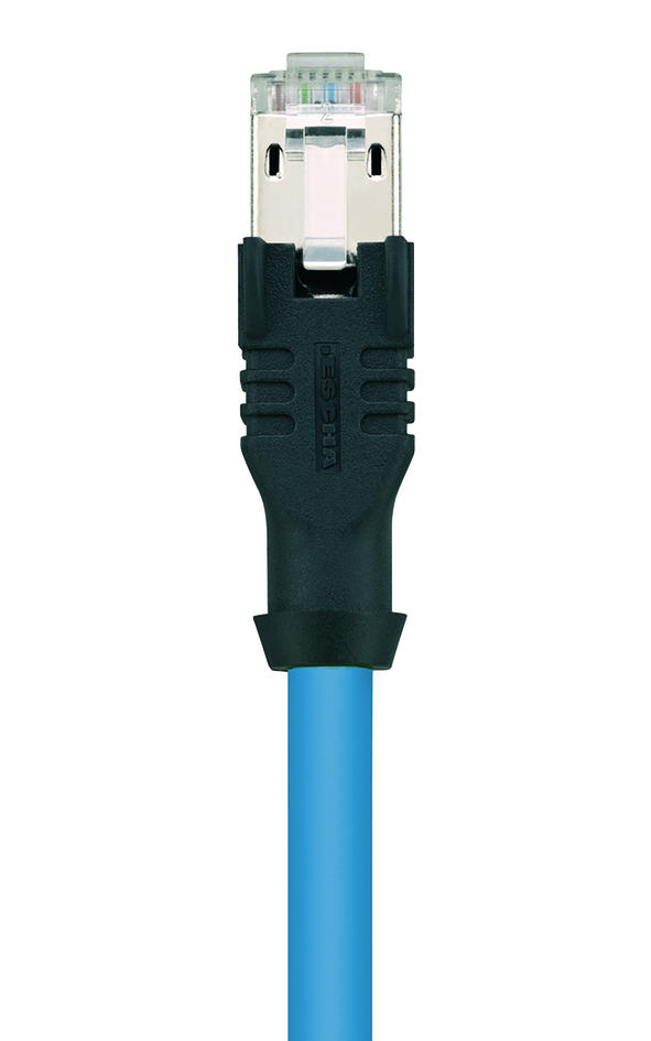 RJ45, Stecker, gerade, 8-polig, RJ45, Stecker, gerade, 8-polig, blau, geschirmt, Industrial Ethernet 10 GBit/s