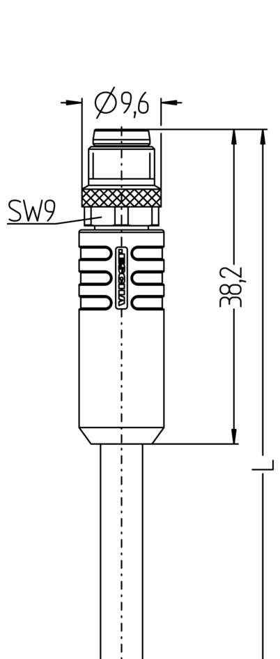 M8, female, angled, 8 poles, M8, male, straight, 8 poles, shielded, sensor-/actuator cable