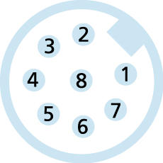 M12, Stecker, gerade, 8-polig, M12, Stecker, gerade, 8-polig, geschirmt, Sensor-/Aktorleitung