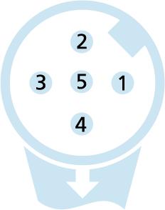 Konfektionierbar, M12, Stecker, gewinkelt, 5-polig, Schraub-/Klemmanschluss, 60V 4A