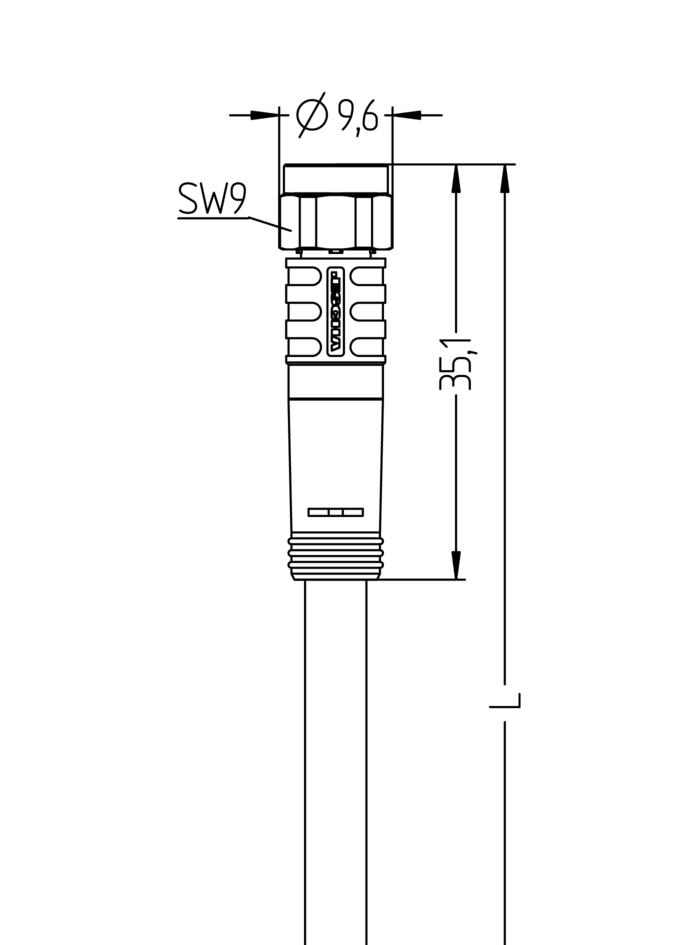 M8, female, straight, 3 poles, stainless steel, sensor-/actuator cable