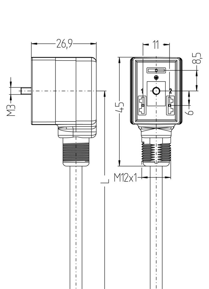 Ventilstecker, Bauform BI, 2+PE, rail approved