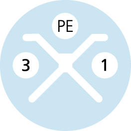 M12, female, straight, 2+PE, S-coded, M12, male, angled, 2+PE, S-coded, POWER