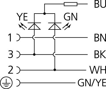 Valve connector, housing style A, straight, 3+PE, wire contact, sensor-/actuator cable