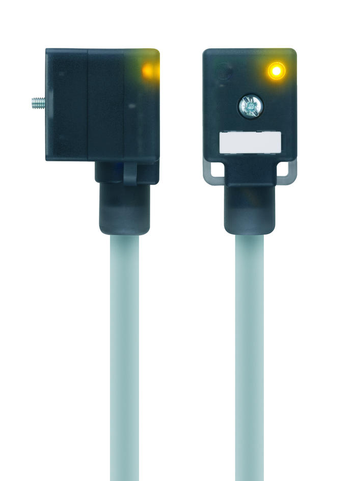 Valve connector, housing style B, 2+PE, suppressor diode, sensor-/actuator cable