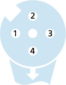 M12, Buchse, gewinkelt, 4-polig, M12, Stecker, gerade, 4-polig, mit LED, Sensor-/Aktorleitung
