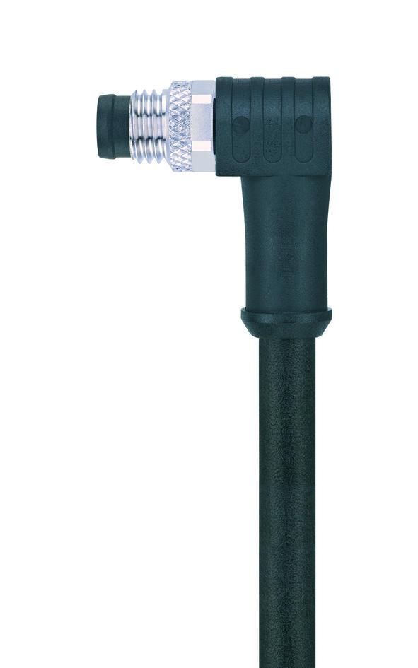 M8, male, angled, 4 poles, shielded, sensor-/actuator cable