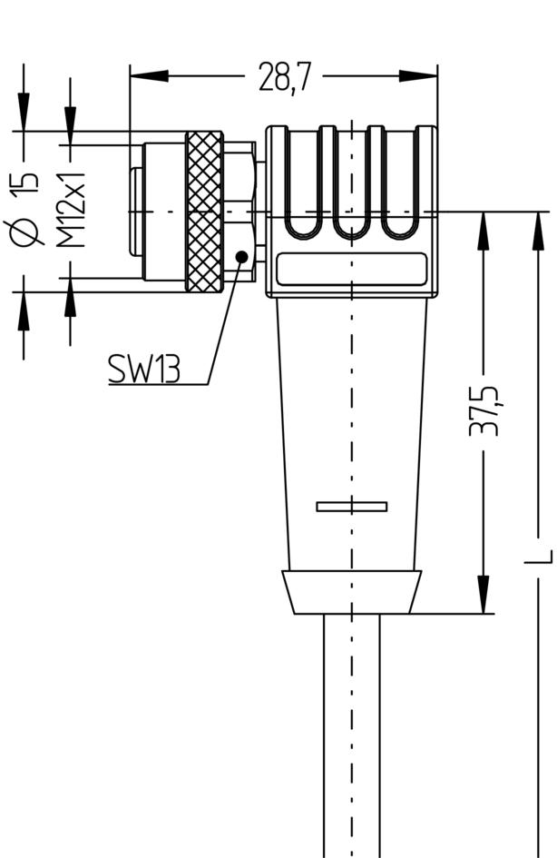 M12, female, angled, 4 poles, D-coded, RJ45, male, straight, 4 poles, shielded, rail approved