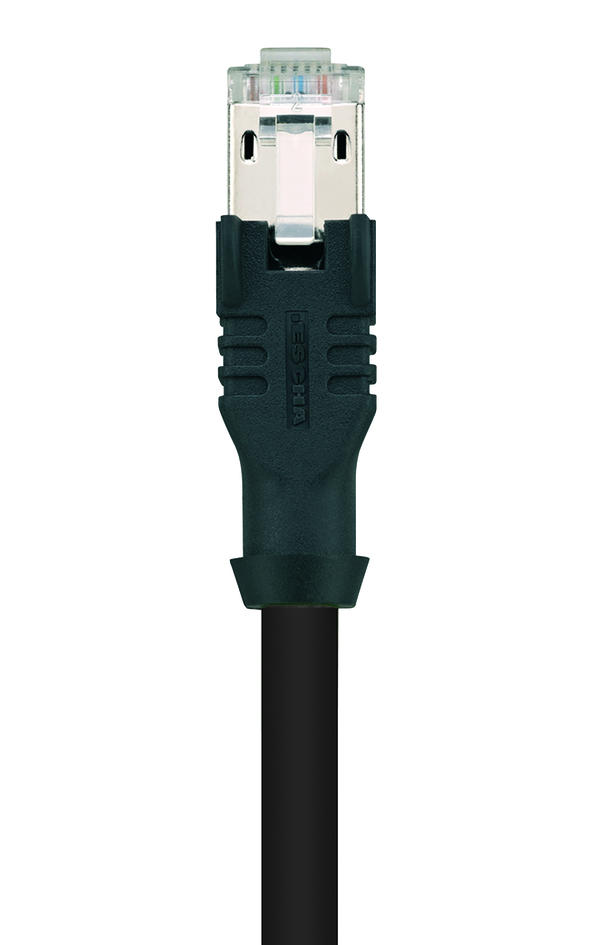 RJ45, male, straight, 8 poles, RJ45, male, straight, 8 poles, black, shielded, Industrial Ethernet 10 GBit/s