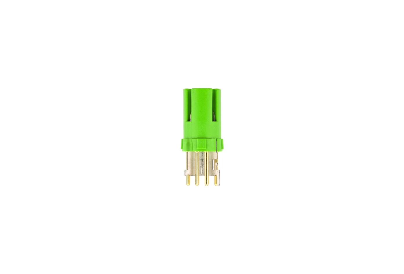 Receptacle, M12, female, straight, 8 poles, X-coded, insert connector, print contact, shielded, Industrial Ethernet