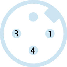 Y-Verteiler, M12, Buchse, gerade, 4-polig, mit Kabelabgang, M12, Stecker, gerade, 3-polig, M12, Stecker, gerade, 3-polig