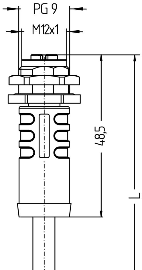 Receptacle Double-ended cordset, M12, female, straight, 8 poles, X-coded, M12, male, straight, 8 poles, X-coded, shielded, rail approved