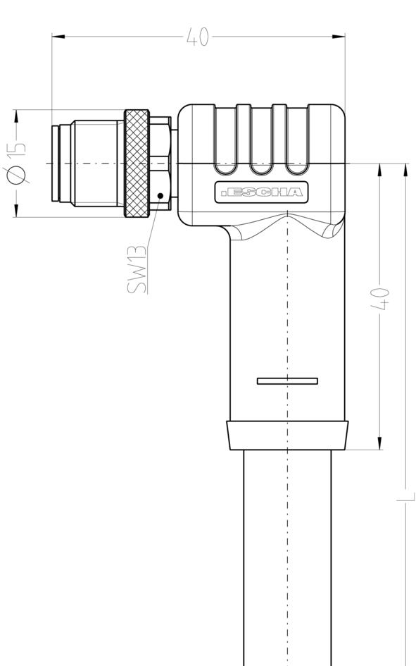 M12, female, straight, 4 poles, L-coded, M12, male, angled, 4 poles, L-coded, POWER