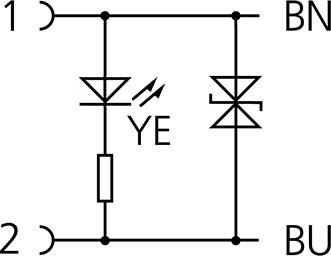 ET, female, straight, 2 poles, with protection circuit, with LED, Mobile Automation