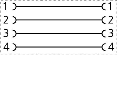 Adapter, M12, female, straight, 4 poles, D-coded, M12, female, straight, 4 poles, D-coded, shielded, Industrial Ethernet