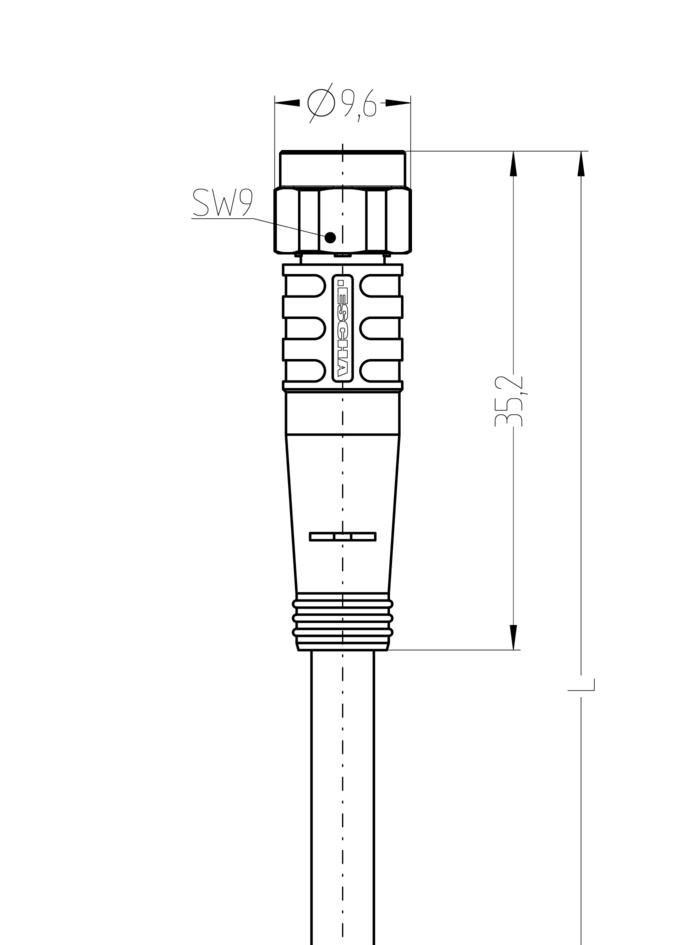 M8, female, straight, 4 poles, stainless steel, sensor-/actuator cable