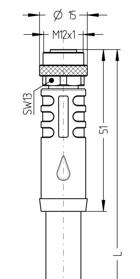 M12, Buchse, gerade, 3+PE, S-codiert, rail approved