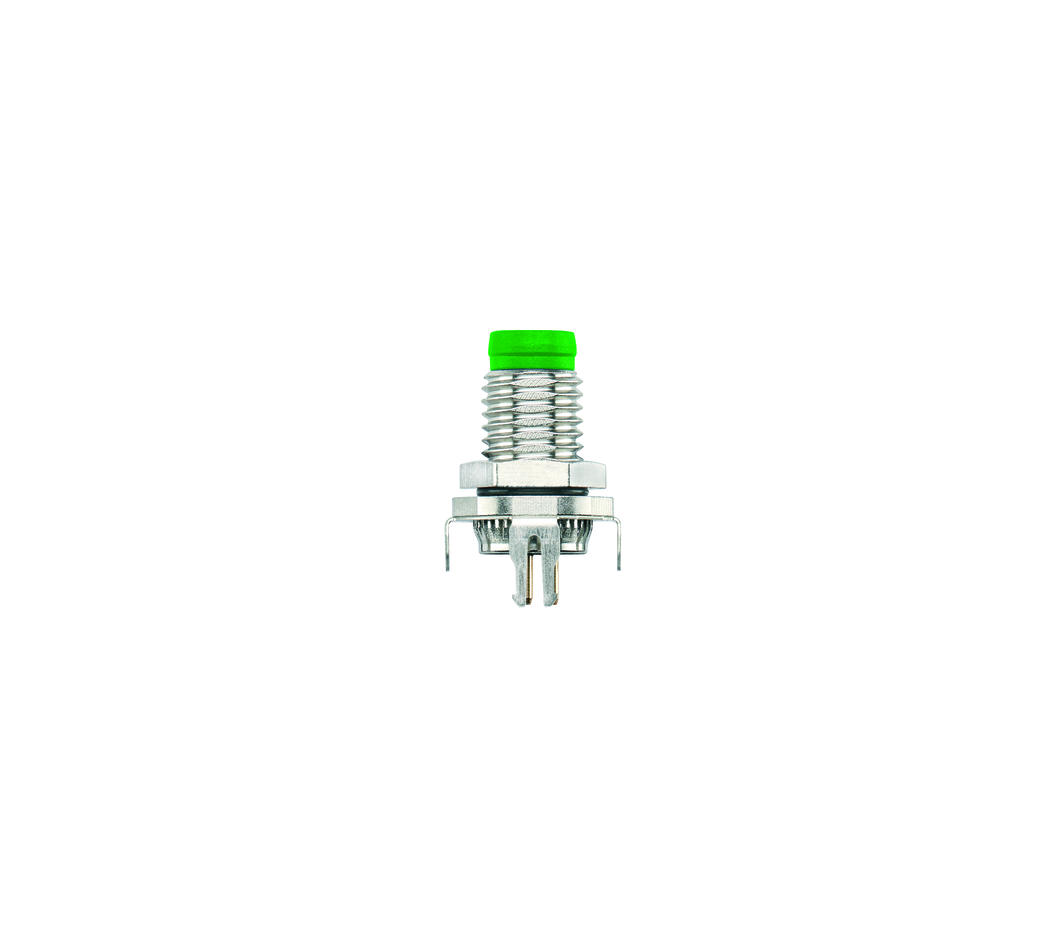 Receptacle, M8, male, straight, 4 poles, D-coded, back wall-mounting, print contact, shielded, Industrial Ethernet